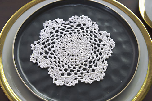 White Round Crochet Lace Doilies